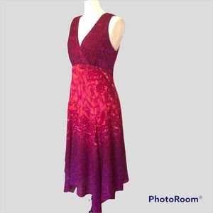 Chris Mclaughmailn midi chiffon dress, pink-purple-red SZ 14